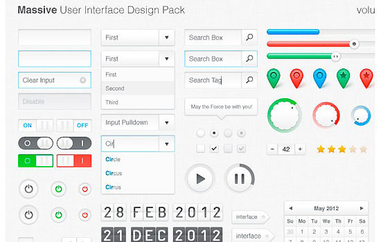 Большой, блестящий iOS7 интерфейс в стиле