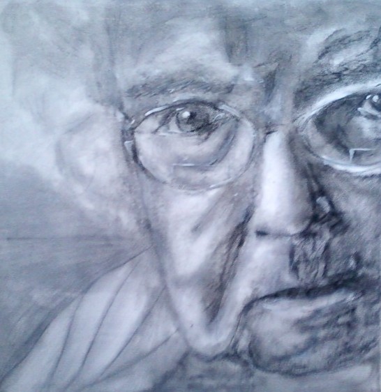 live forever, charcoal on canvas, cm 50x50, 2010