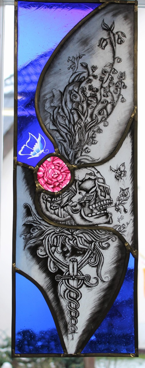 Fensterbild "Leben und Tod" Bleiverglasung