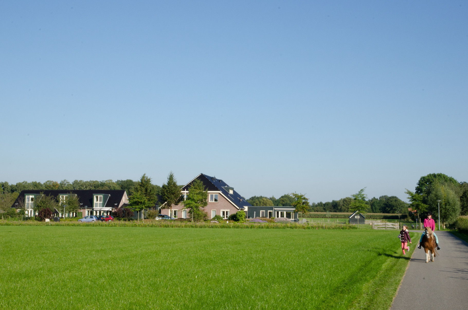 Weide en bos, boerderijen