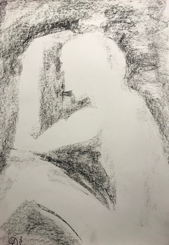 ............, Chalk lead on card board / 59,7 x 42 cm 