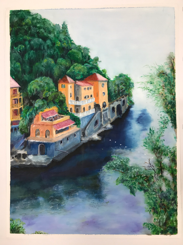 Anywhere in Portofino, Oil on canvas / 56 x 42 cm / 2018 / 125