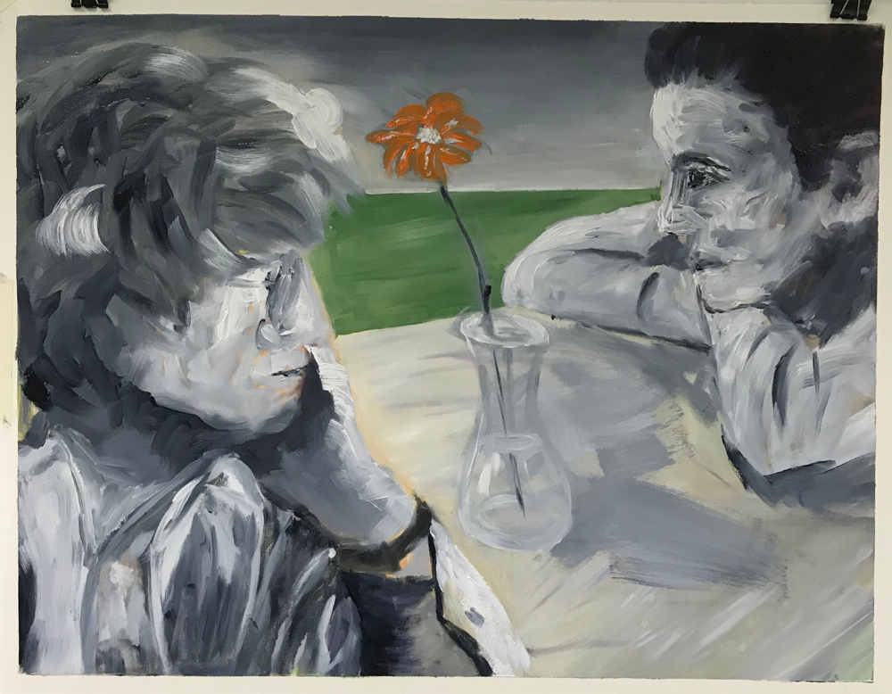 Let’s talk again , Oil on paper /50 x 65 cm / 2019 / 29