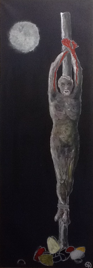 Purgatorium , Acrylic on canvas / 100 x 35 cm