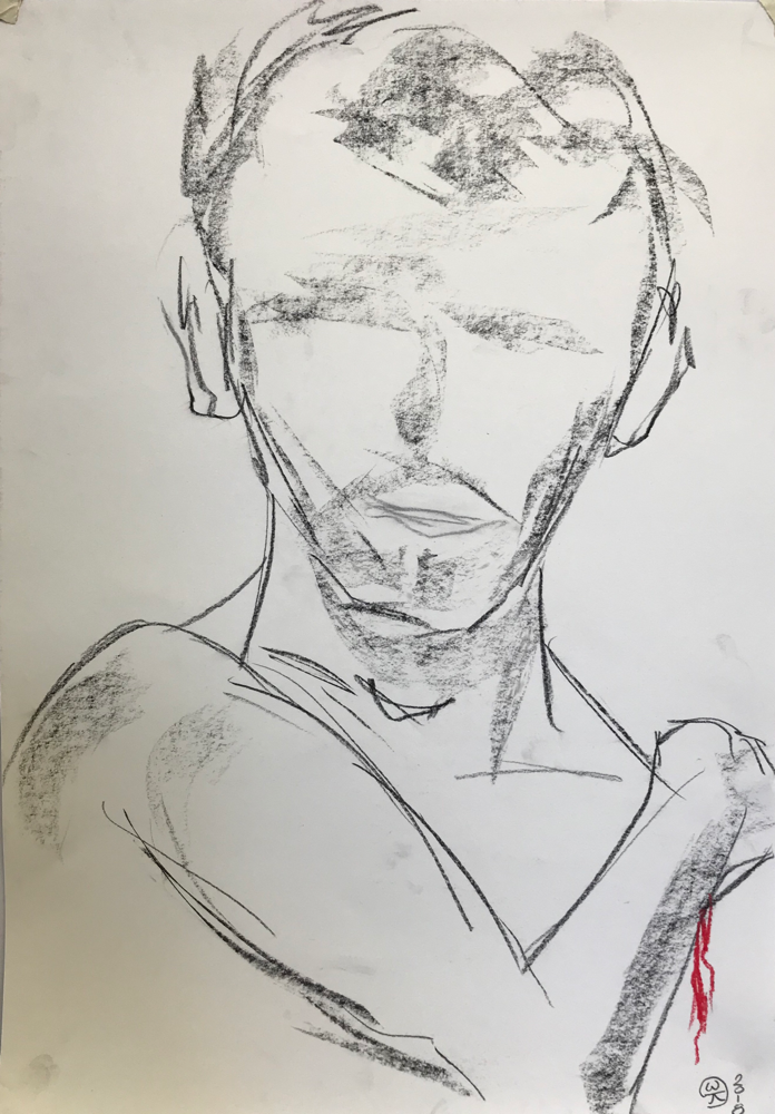.........., Chalk lead on card board / 59,7 x 42 cm
