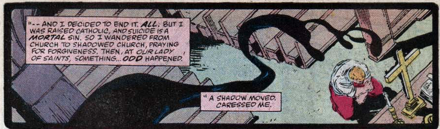 Figure 12. Eddie Brock raconte sa rencontre avec le symbiote dans The Amazing Spider-Man #300 de 1988