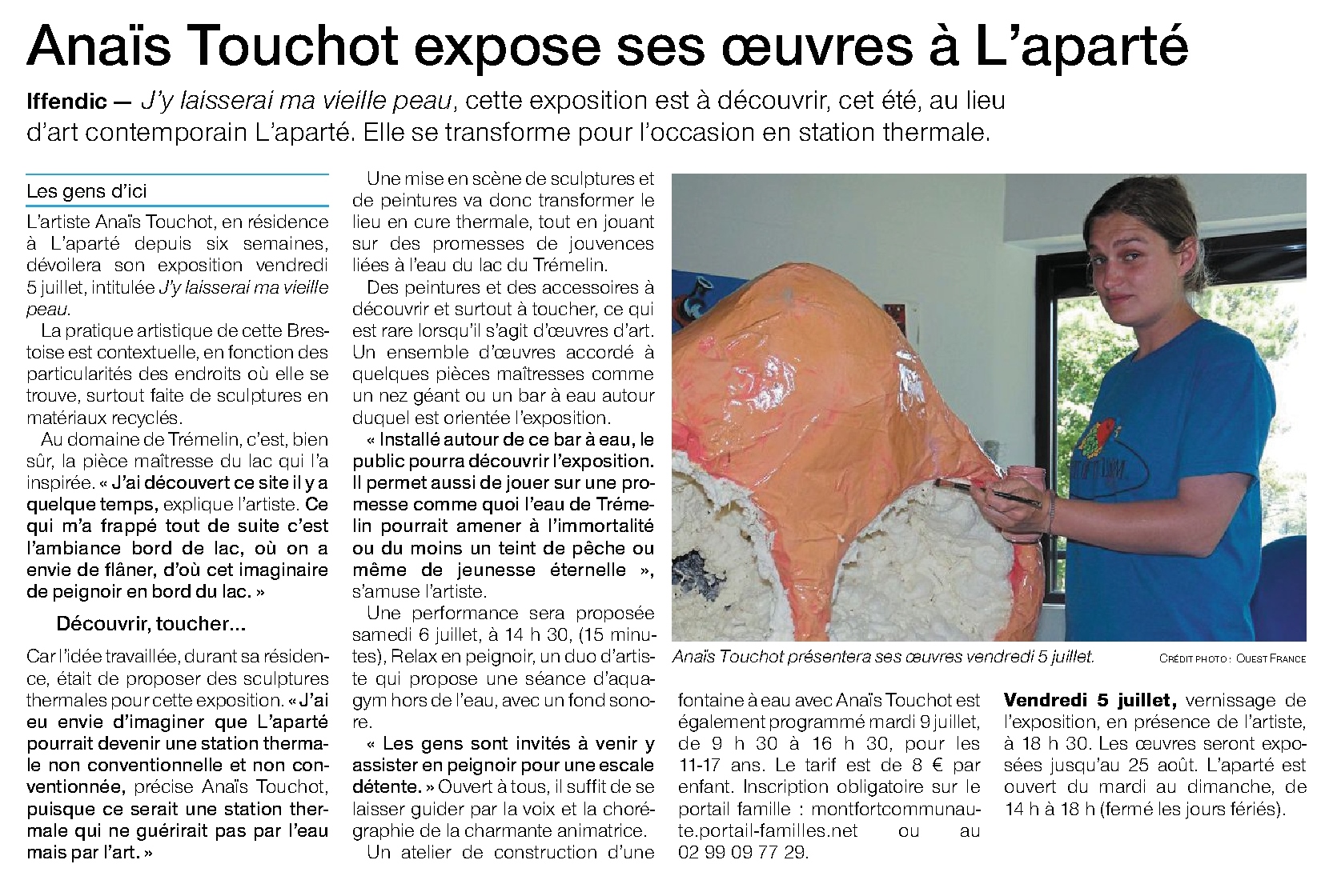 Article Ouest-France du 2 juillet 2019
