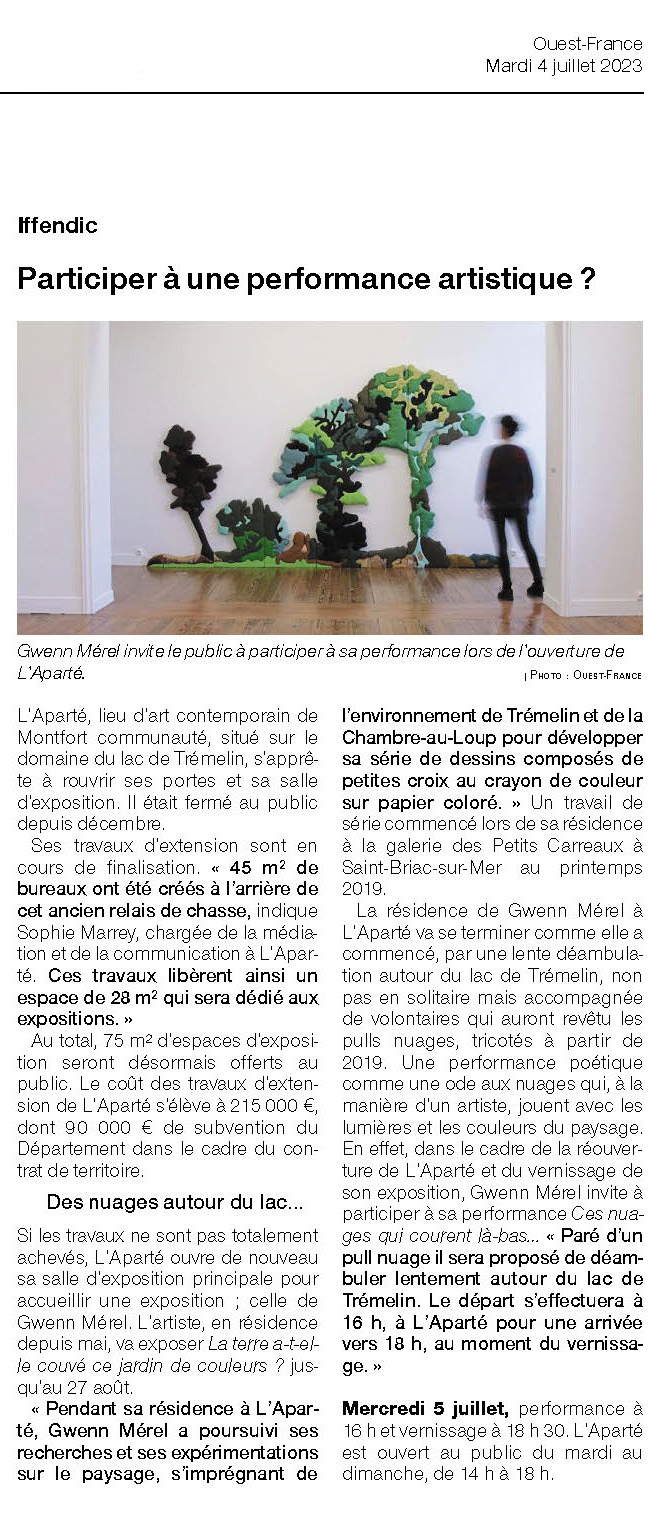 Article Ouest France - Juillet 2023