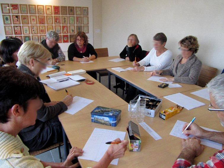 Atelier d'écriture mené par Claudie Yvon à la bibliothèque La Parchemine de Pleumeleuc