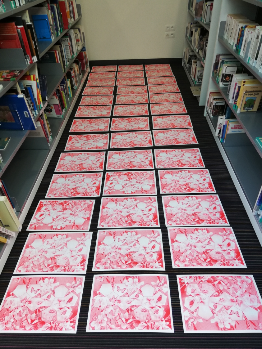 Atelier sérigraphie " La boîte à papillons" avec l'artiste Julien Duporté