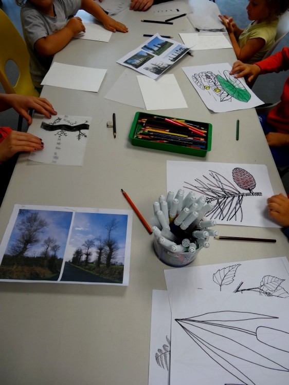 Centre de loisirs d'Iffendic - atelier dessin à la pierre noire