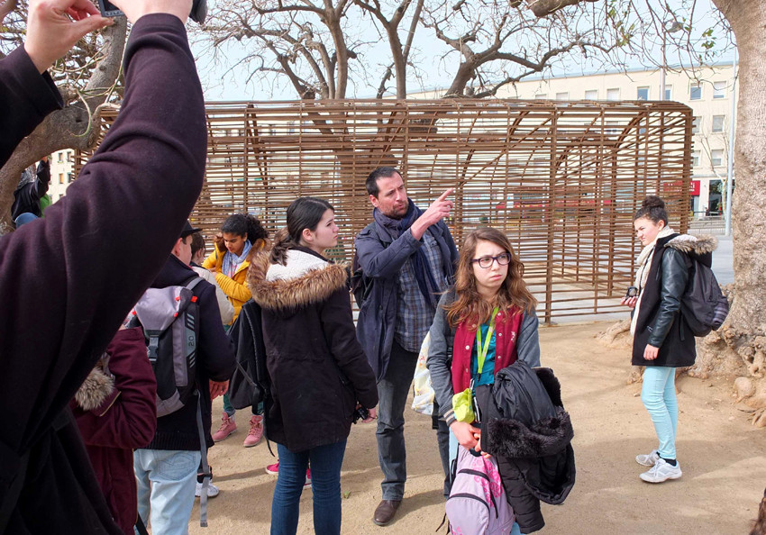 Prises de vues à la Barceloneta. Photo : Marc Thébaud