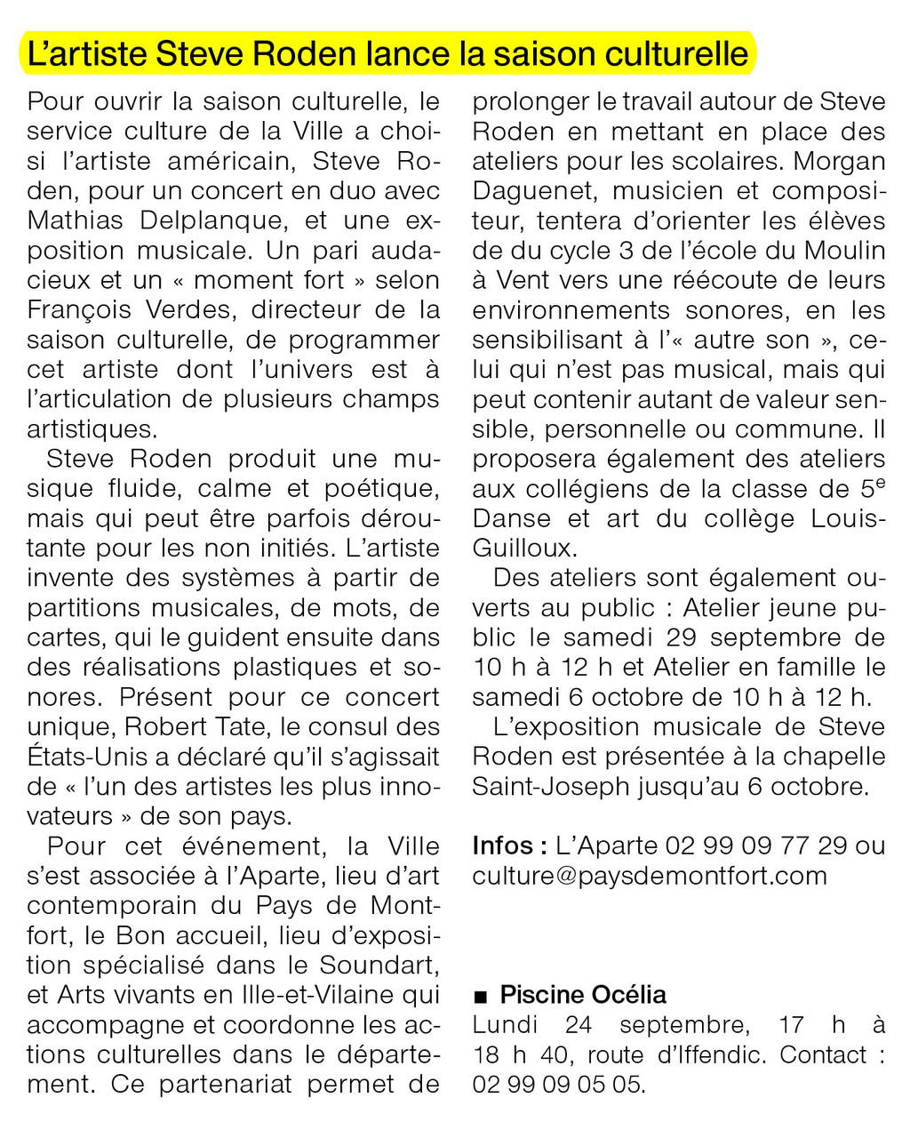 Ouest-France - 24 septembre 2012