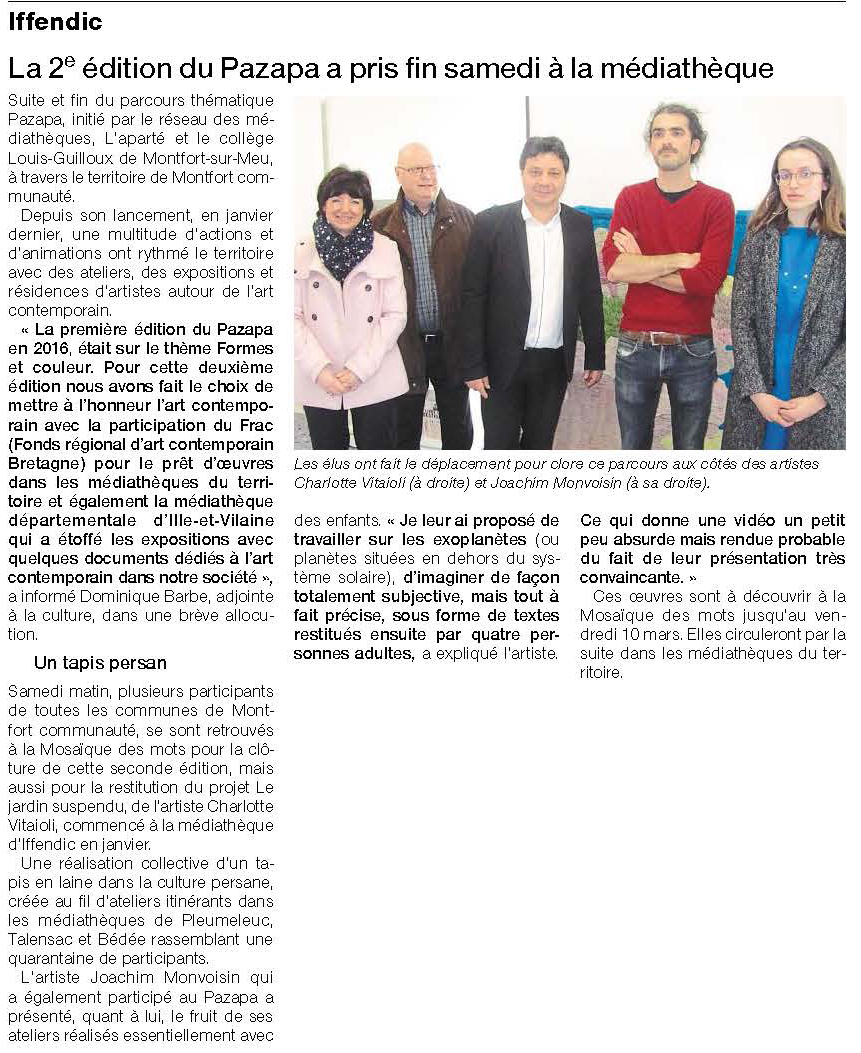 Article Ouest-France du 6 mars 2017