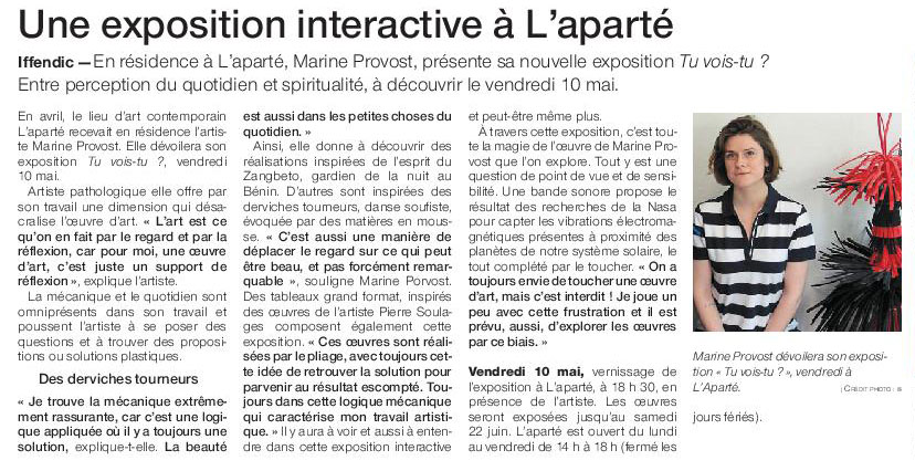 Article Ouest-France du 2 mai 2019