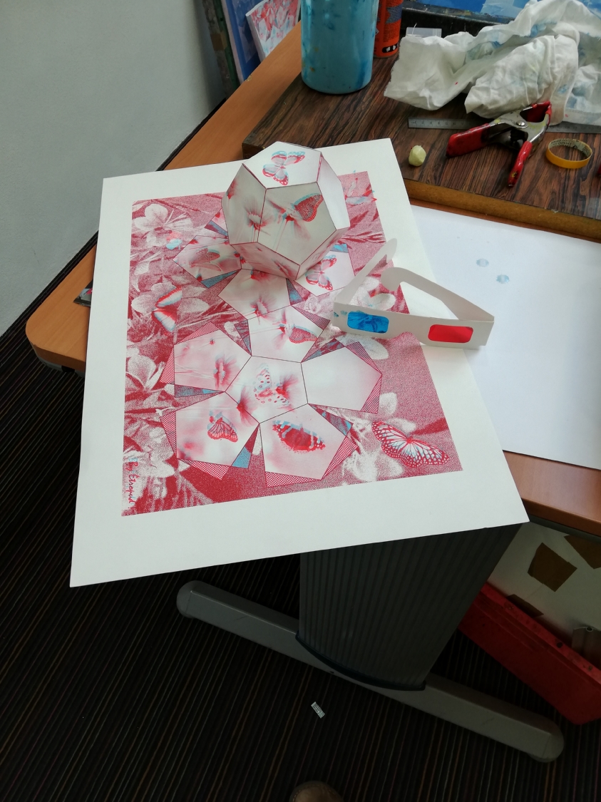 Atelier sérigraphie " La boîte à papillons" avec l'artiste Julien Duporté