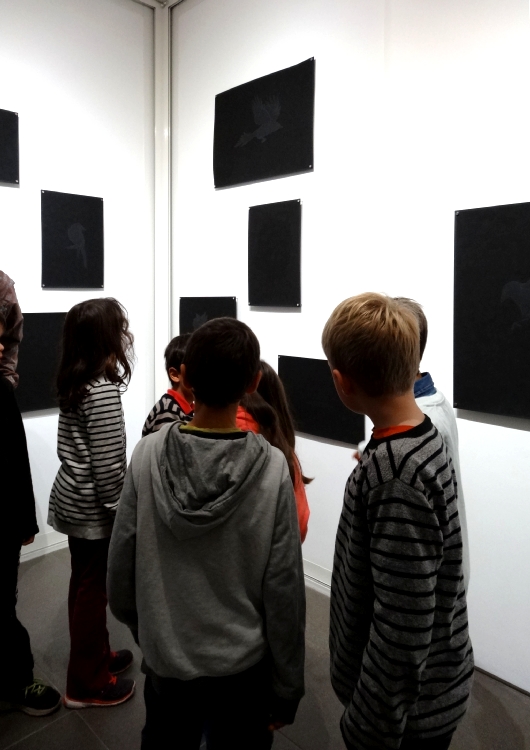 Visite de l'exposition - classe de CE1-CE2 de l'école élémentaire publique du Pays Pourpré, Montfort-sur-Meu