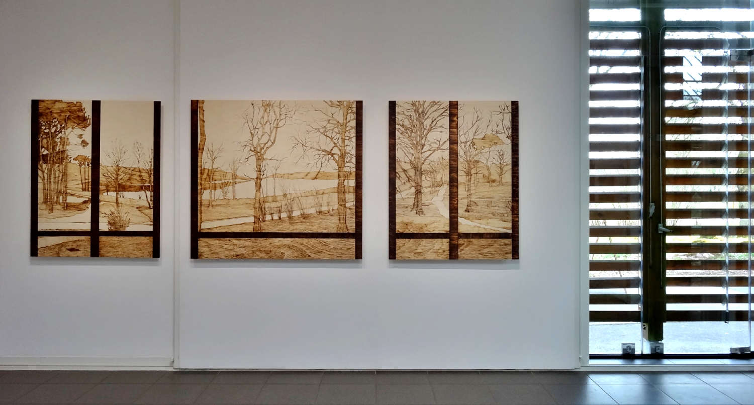 Vue de l'exposition Julie Meyer, Entre chien et loup, 2018.