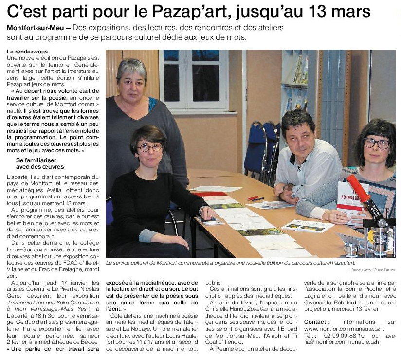 Article Ouest-France du 17 janvier 2019