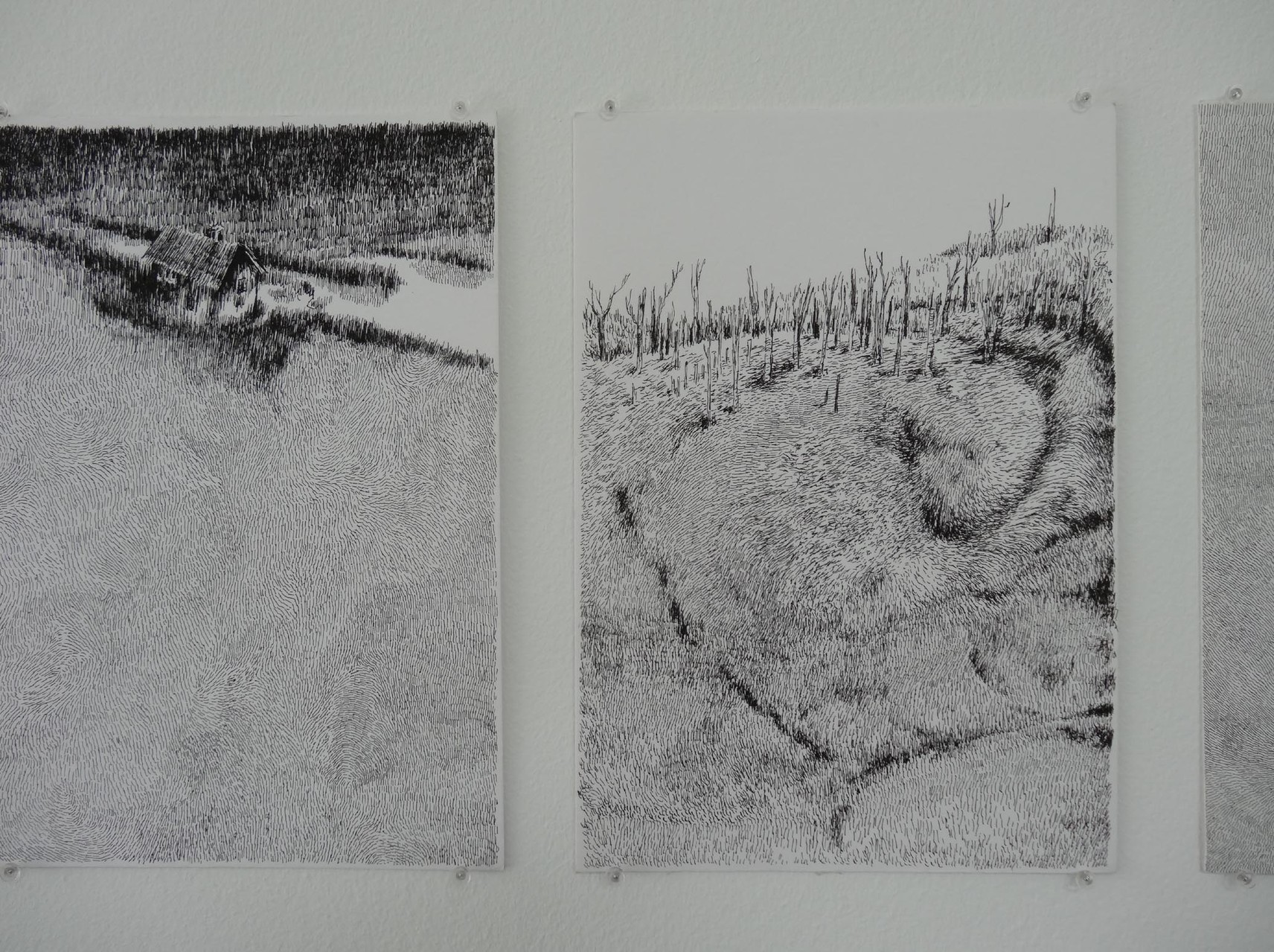 Vue de l'exposition Damien Marchal & Nylso, Trancher. Photo : L'aparté.