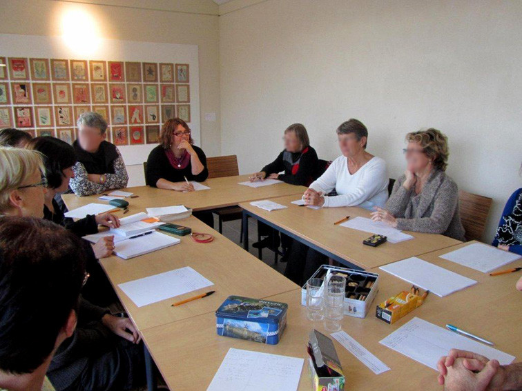 Atelier d'écriture mené par Claudie Yvon à la bibliothèque La Parchemine de Pleumeleuc