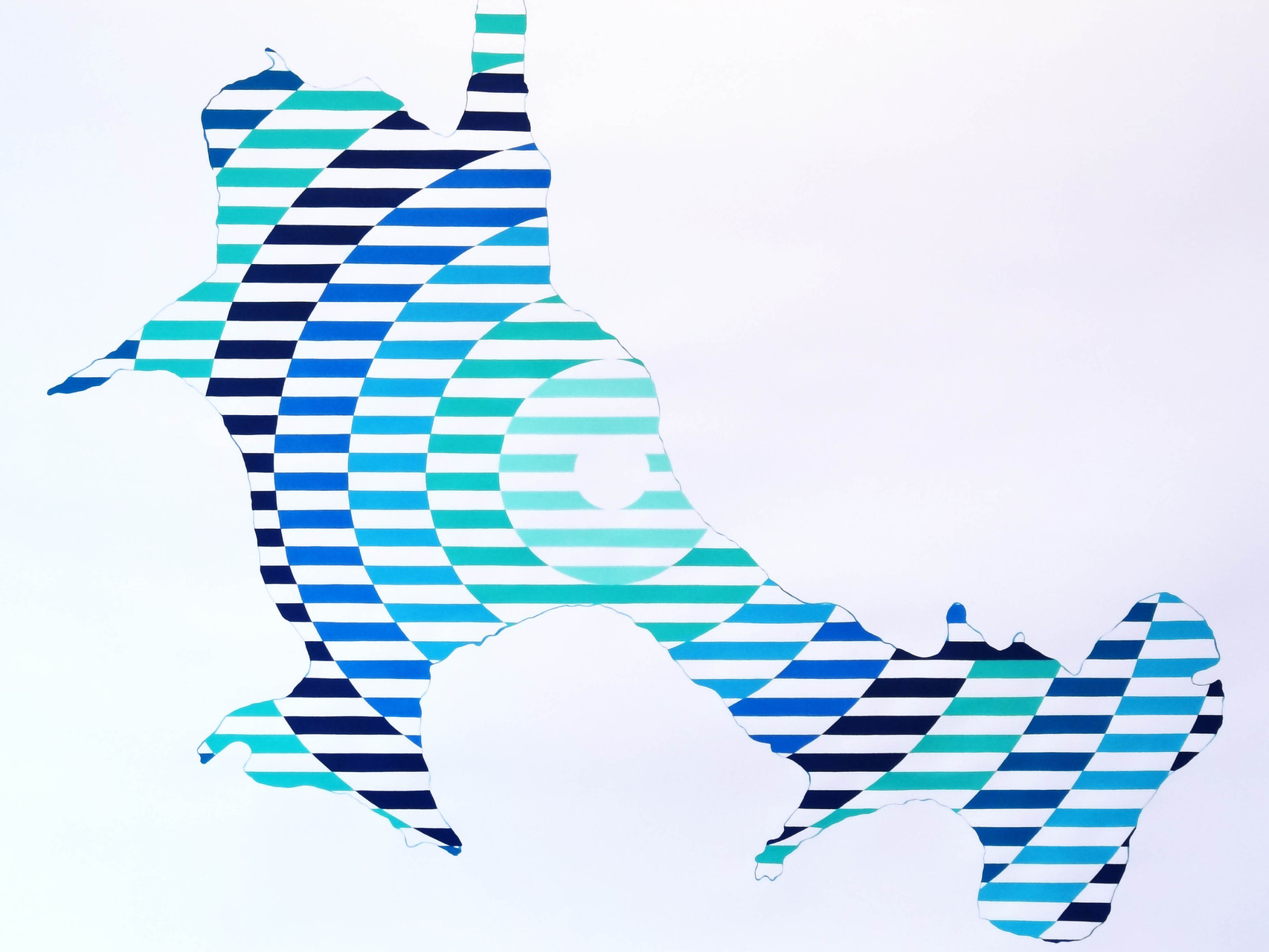 Marine Bouilloud, Narcose, 2016. Peinture acrylique sur papier, 150 x 300 cm.