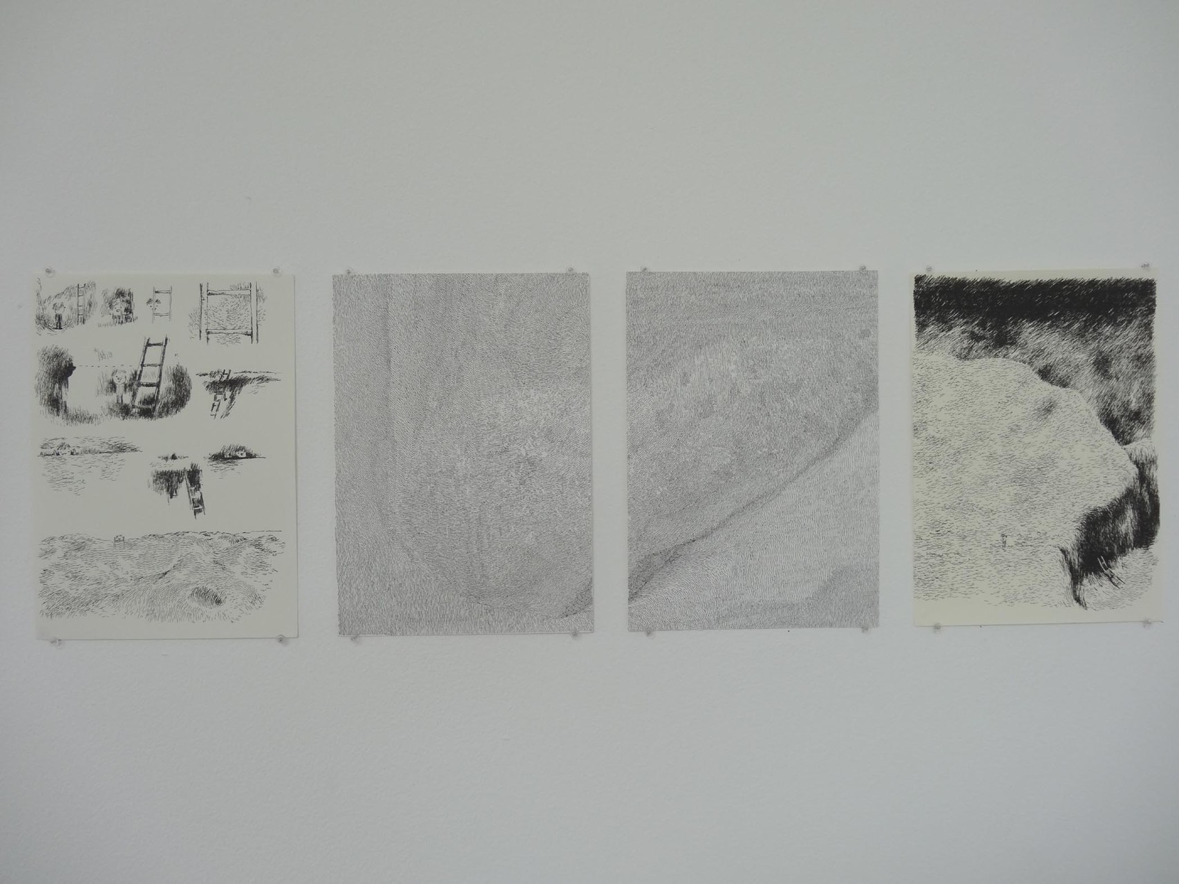 Vue de l'exposition Damien Marchal & Nylso, Trancher. Photo : L'aparté.