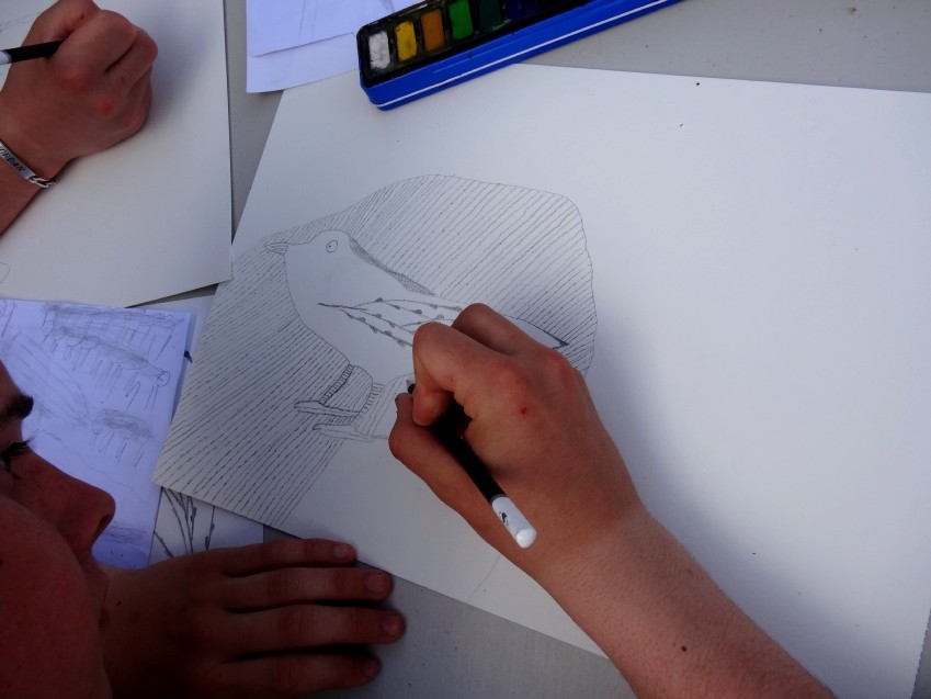 Dessin d'imagination mêlant animal/végétal/minéral