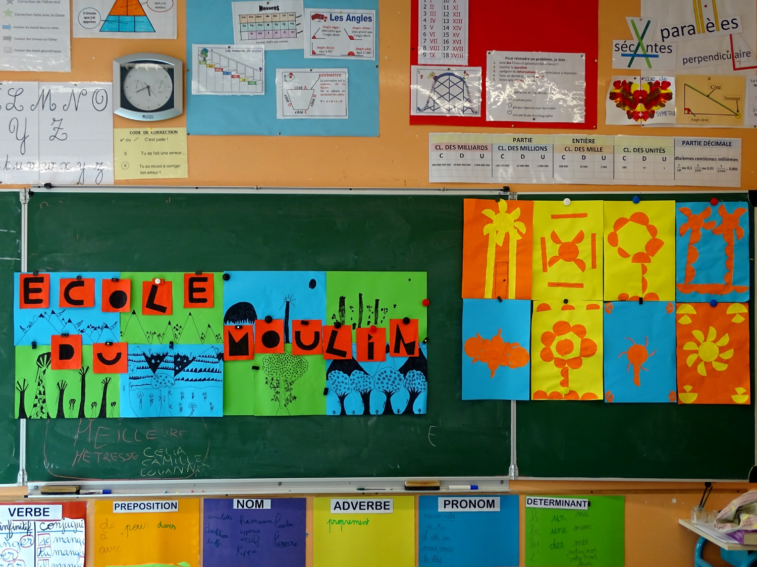 Etapes de création du logo de l'école du Moulin à Saint-Uniac; Photo : Marine Bouilloud