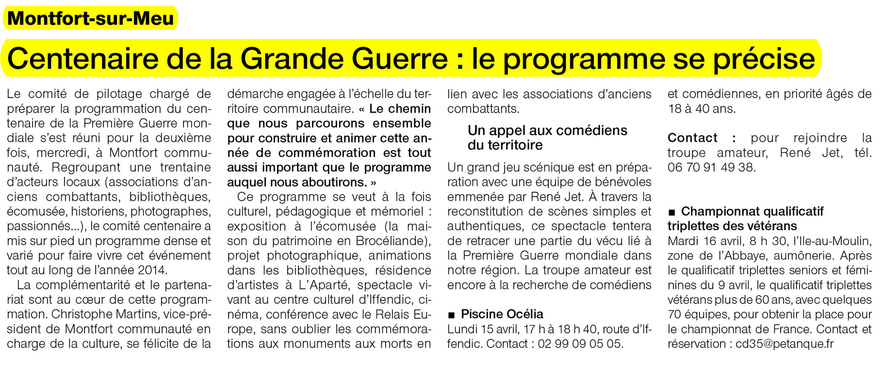 Ouest-France - 15 avril 2013