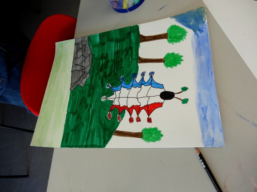 Dessin d'imagination mêlant animal/végétal/minéral