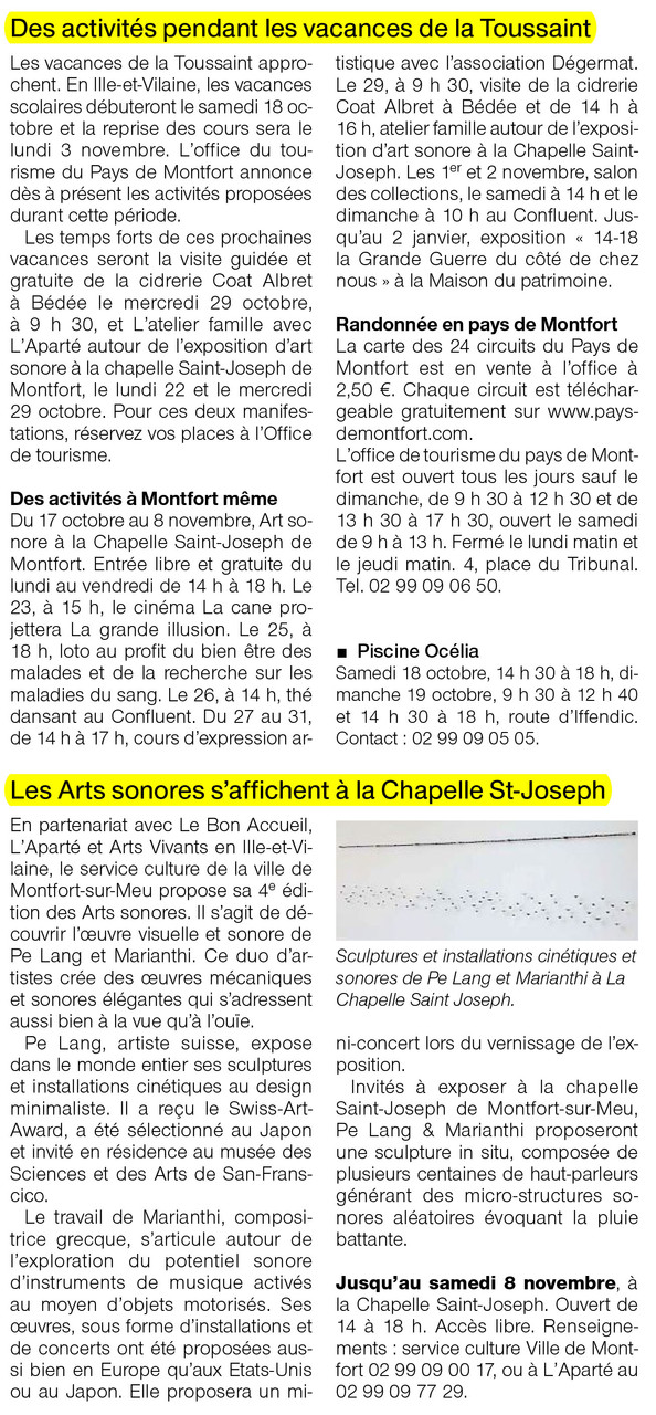 Ouest-France - 18 octobre 2014