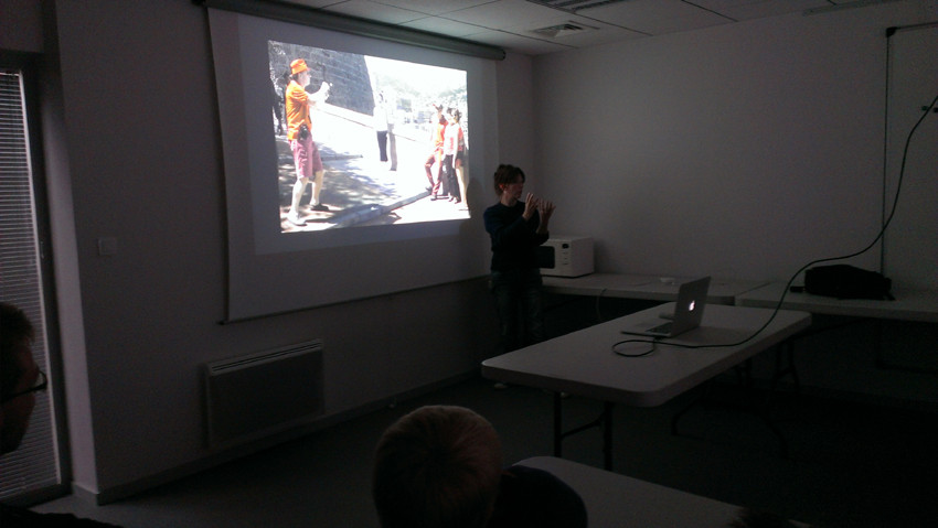 Présentation du travail de photographie, vidéo et film d'animation de Muriel Bordier et mise en place de l'atelier de l'après-midi