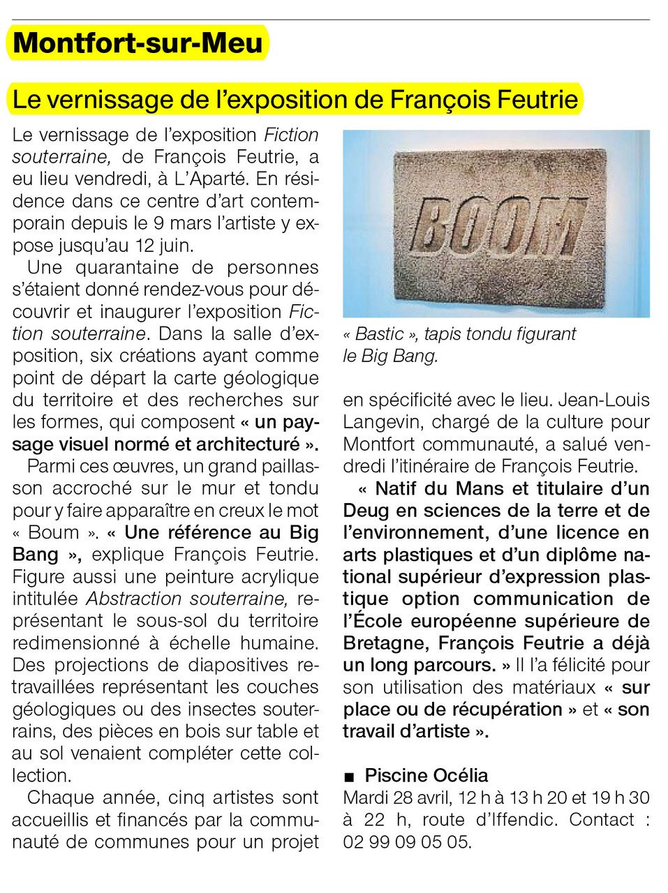 Ouest-France - 28 avril 2015