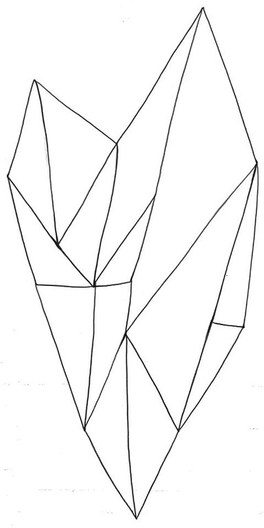 Dessin à main levée, repassé au stylo bille noir.