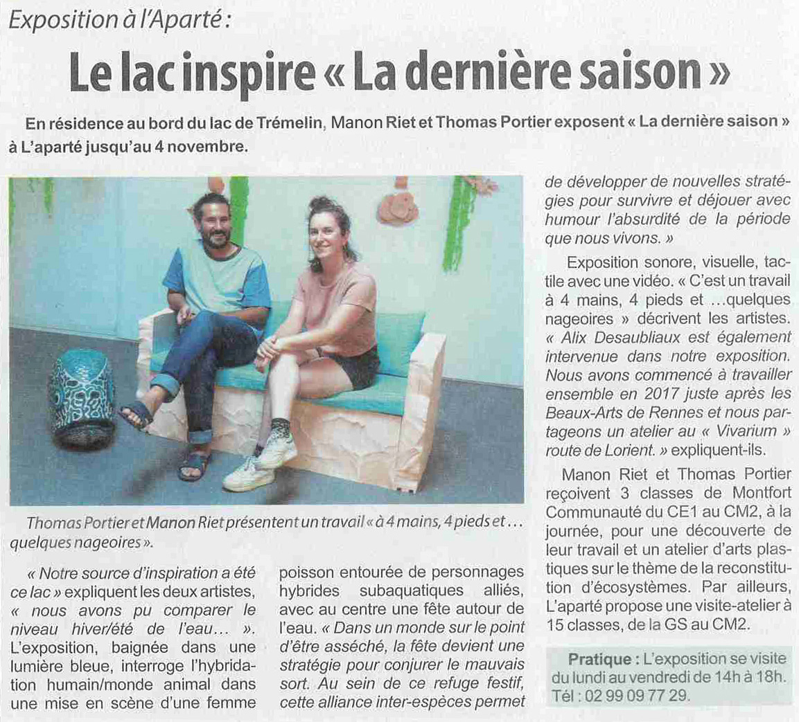 Article Hebdo d'Armor du 1er octobre 2022