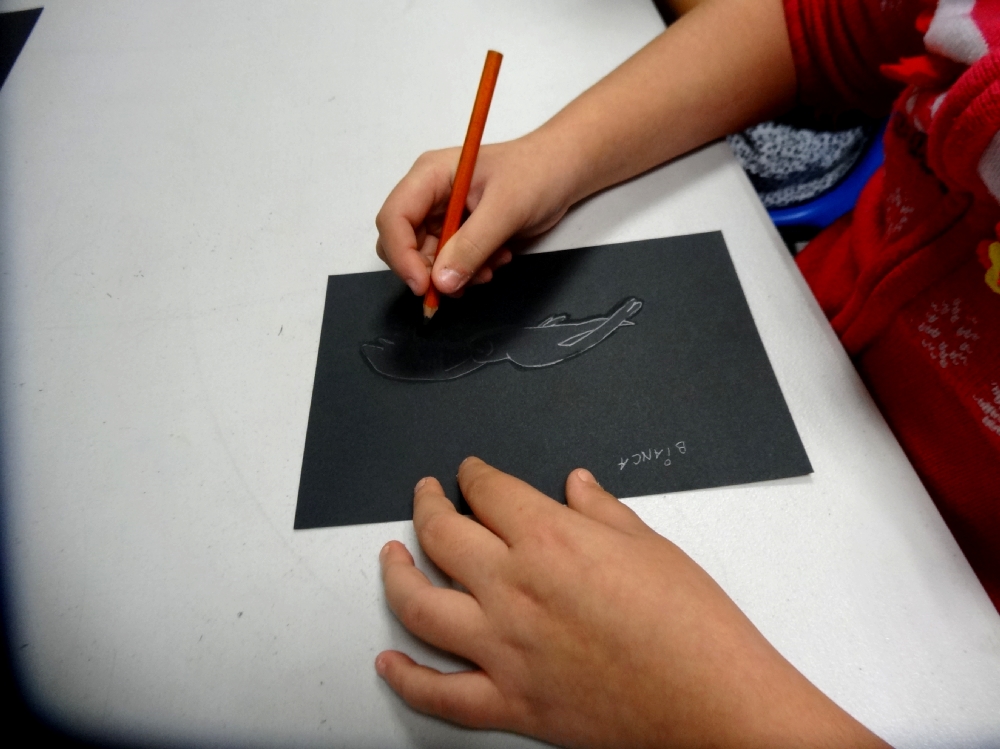 Atelier dessin - classe de CE2 de l'école élémentaire publique, Bédée