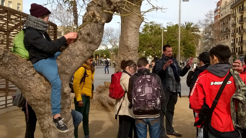 Prises de vues à la Barceloneta. Photo : Marc Thébaud