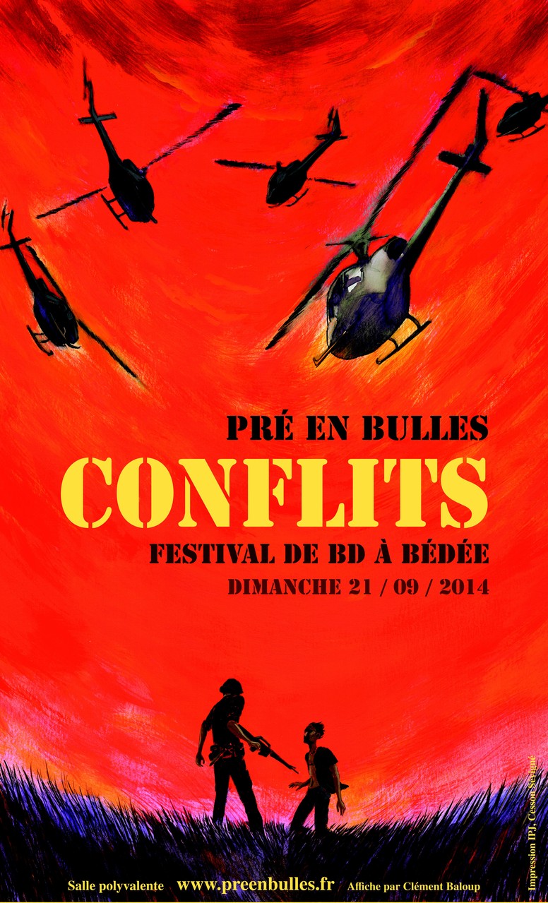 Affiche de la 6ème édition du festival de BD Pré en bulles, à Bédée