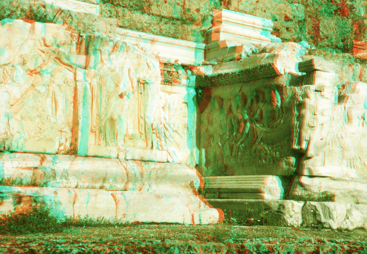 Rare 3D photograph of the ODEON in ASPENDOS(TURKEY)