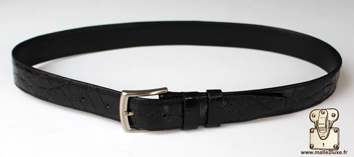 ceinture crocodile cousu main boucle en argent massif