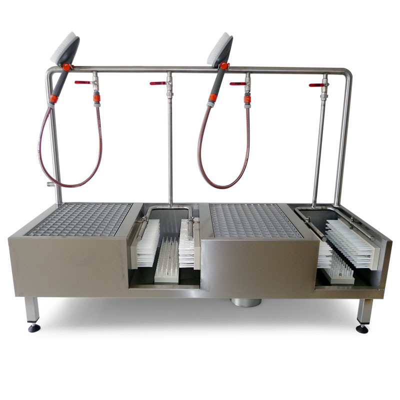 Stiefelwaschanlage Edelstahl Profi mit zwei Plätzen