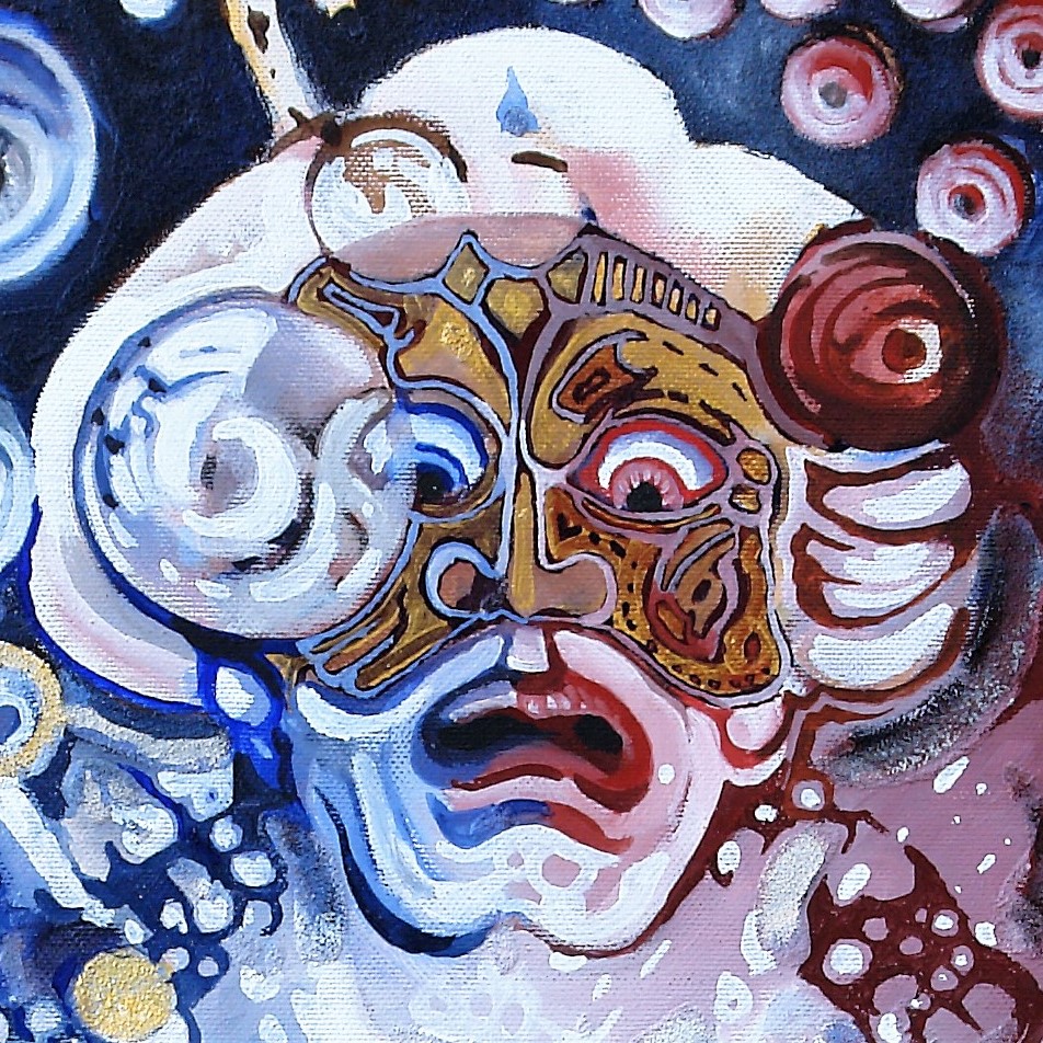 August - oil with sandstructure on canvas - 50 x 50 cm