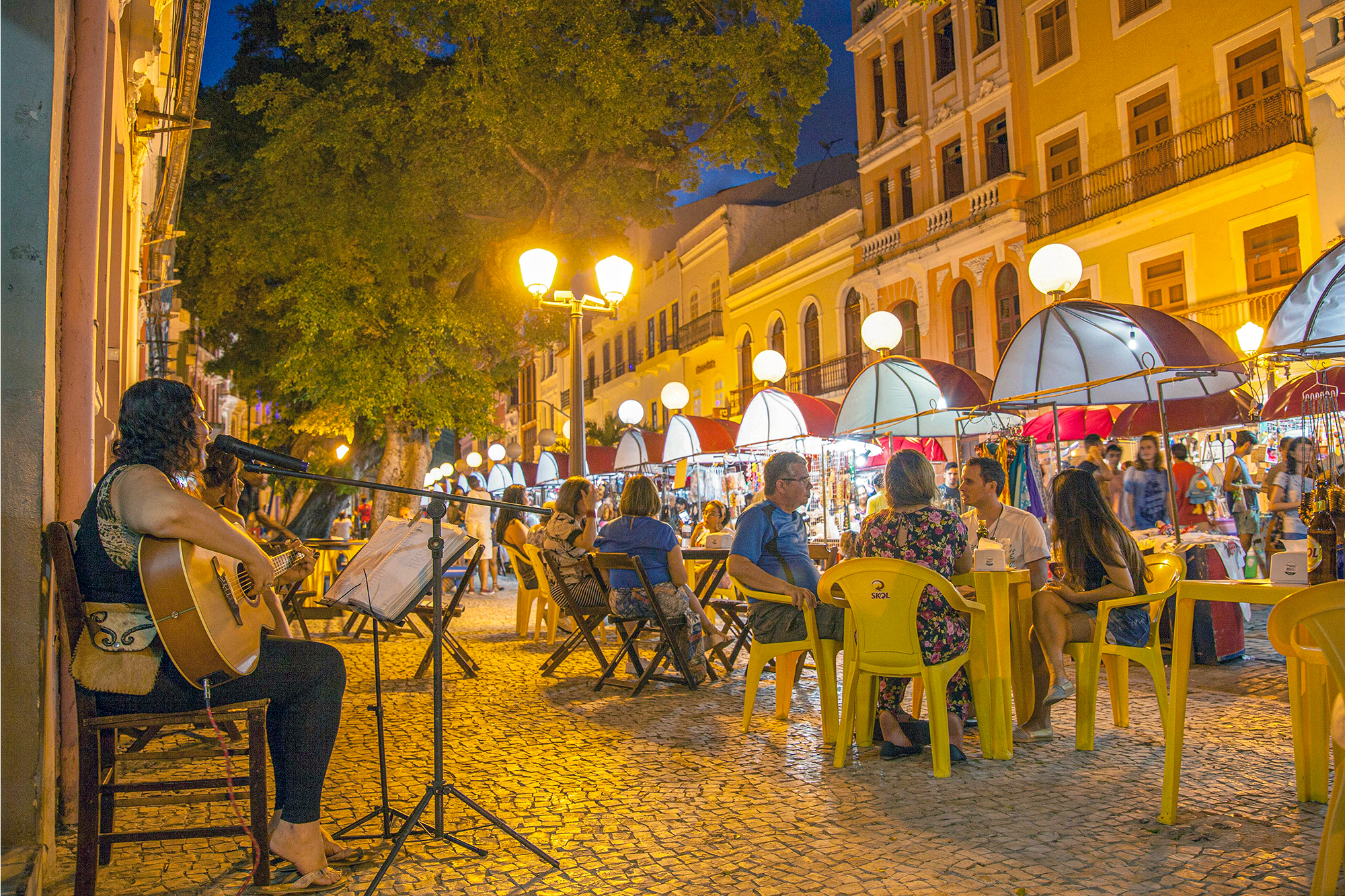 Nightlife in the old town of Recife