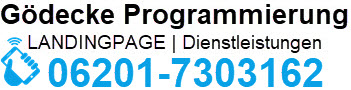 Logo Gödecke Programmierung inkl. Rufnummer Günter Gödecke 06201-7303162