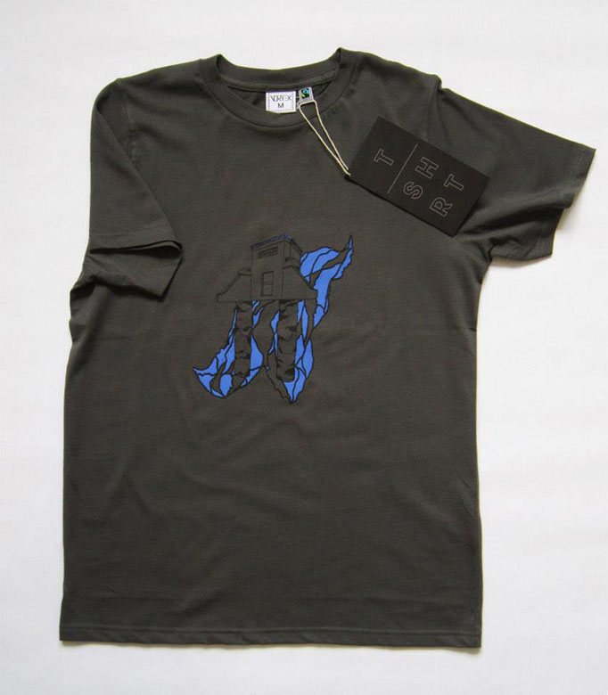 Bipède, sérigraphie sur T-shirt éditée à 30 exemplaire par Les Atelier Vortex, 2014.