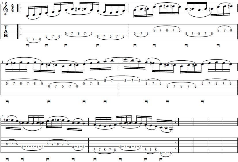 guitar warm-up exercise tab