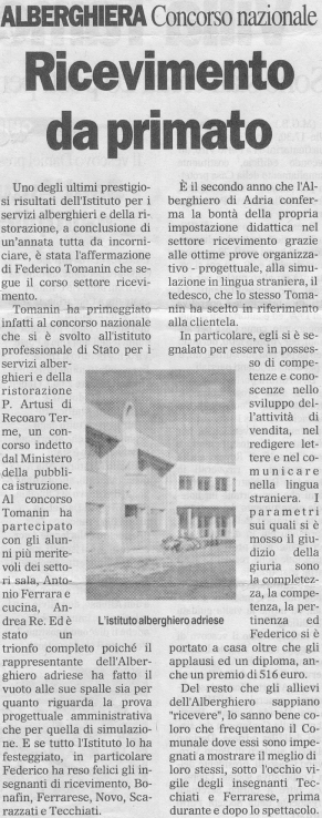 Un importante riconoscimento per l’arte dell’accoglienza