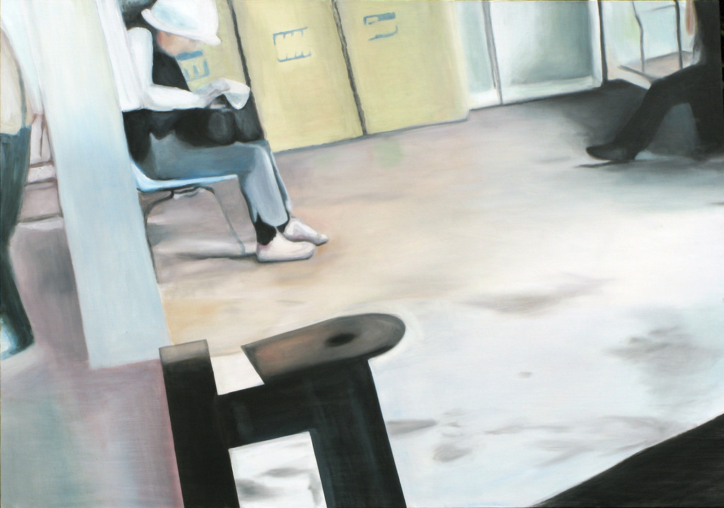 Distance 130x89cm, oil painting on paper mounted on canvas