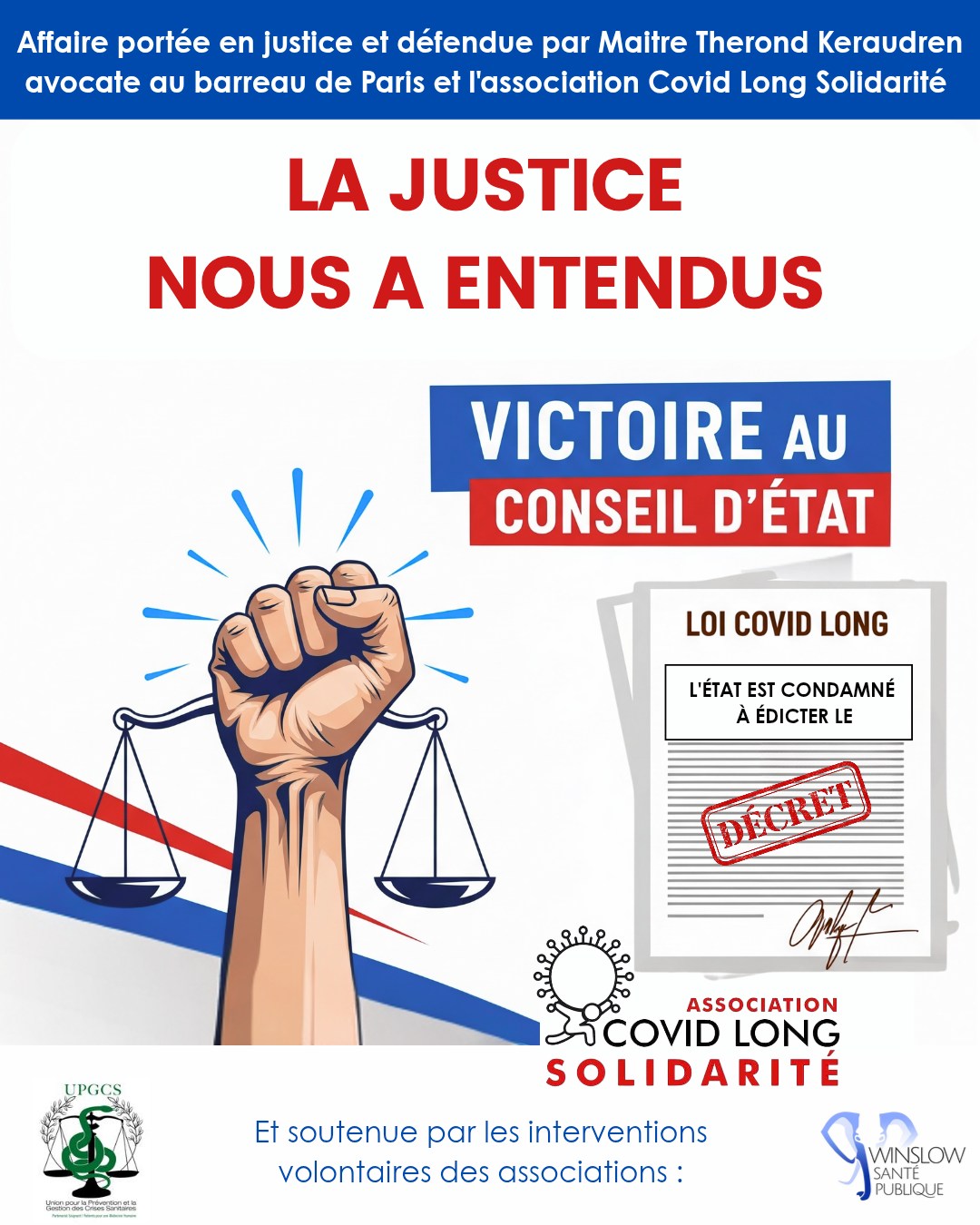 Le Conseil d'état reconnaît la légitimité de la loi Zumkeller et de la plateforme Covid long